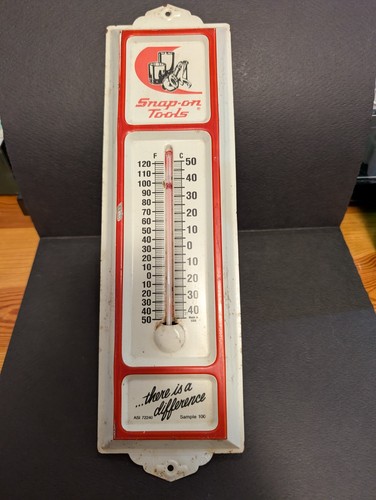 Snap-On Tools USA Metal "there is a difference" Rare THERMOMETER Sample 100