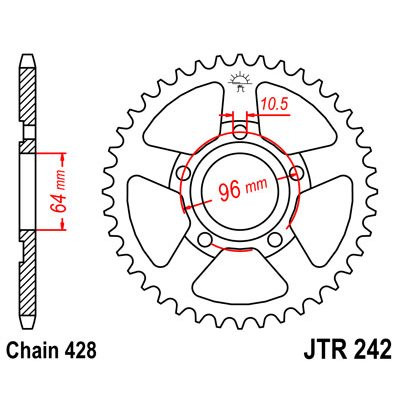 JT SPROCKETS RING, GETRIEBE, HECK kompatibel mit HONDA XL 125 R PROLINK 125 1982