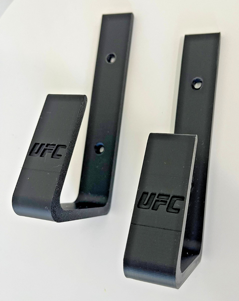Black UFC Championship Belt Wall Mount Brackets – Wall Display Hooks (Set of 2)