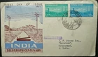 INDIA 1953 TELEGRAPH CENTENARY REG FIRST DAY COVER FDC FROM BOMBAY TO OOTACAMUND