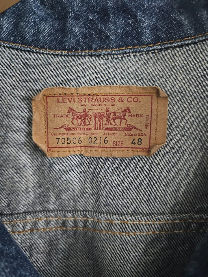 Chaqueta de Camionero Denim Vintage Años 80 Levis 70506-0216 Para Hombres Talla 48R Hecha en EE. UU. Tipo 3 Foto 2 de 4