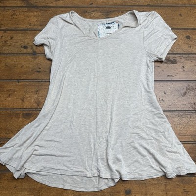 Cupio Women's Top Tunic Tan Short Sleeve Size Small