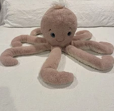 Octopus Plush XL 36" Giant Jumbo Pink Stuffed Animal Minky Dot Big Eye Very Soft