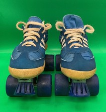Vintage 1970s Adidas Blue Nash Cruisers Roller Derby Skates - Size 6