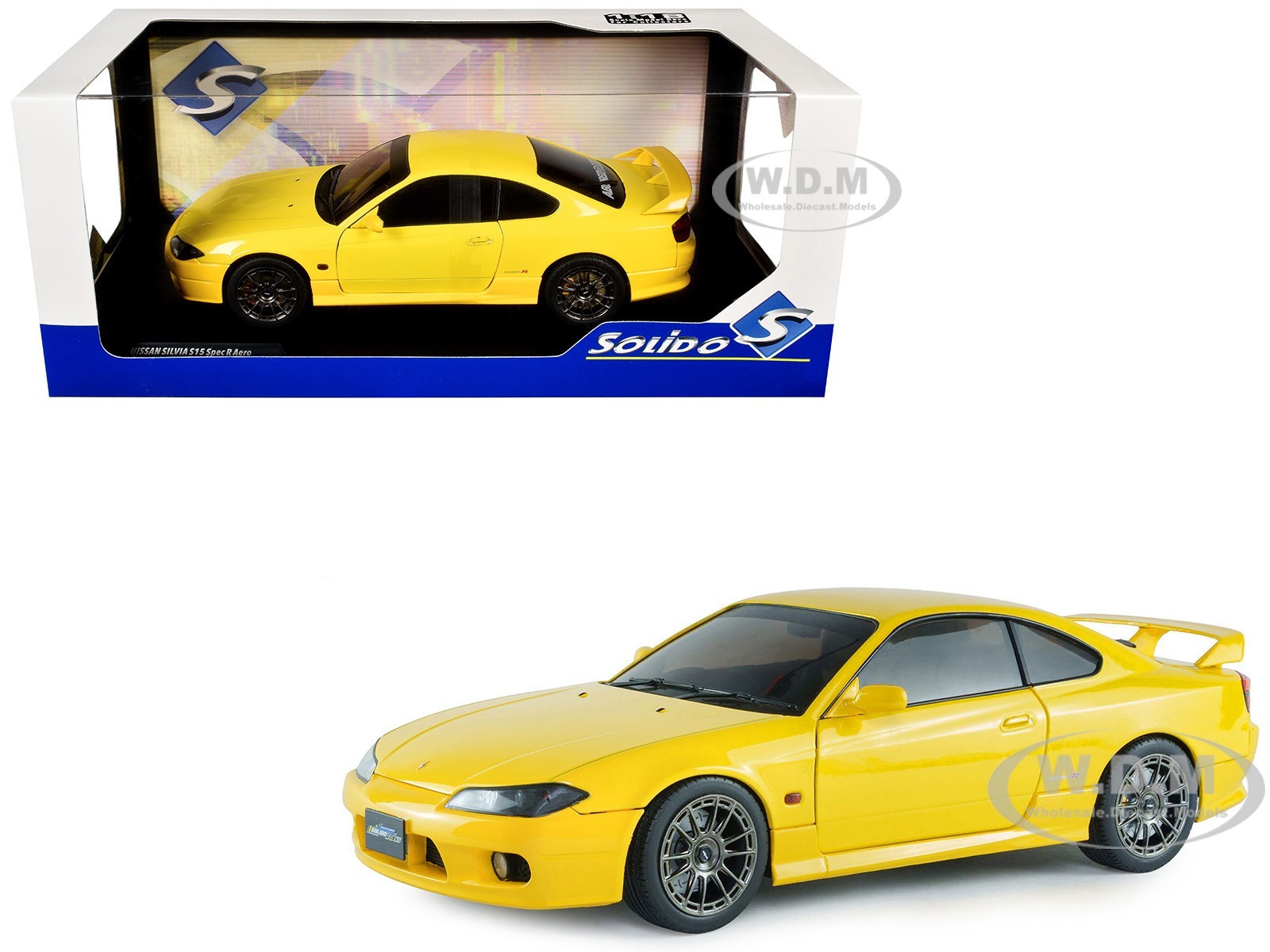 1999 Nissan Silvia (S15) Spec-R Aero Rhd Lightning Yellow 1/18 Solido S1812206