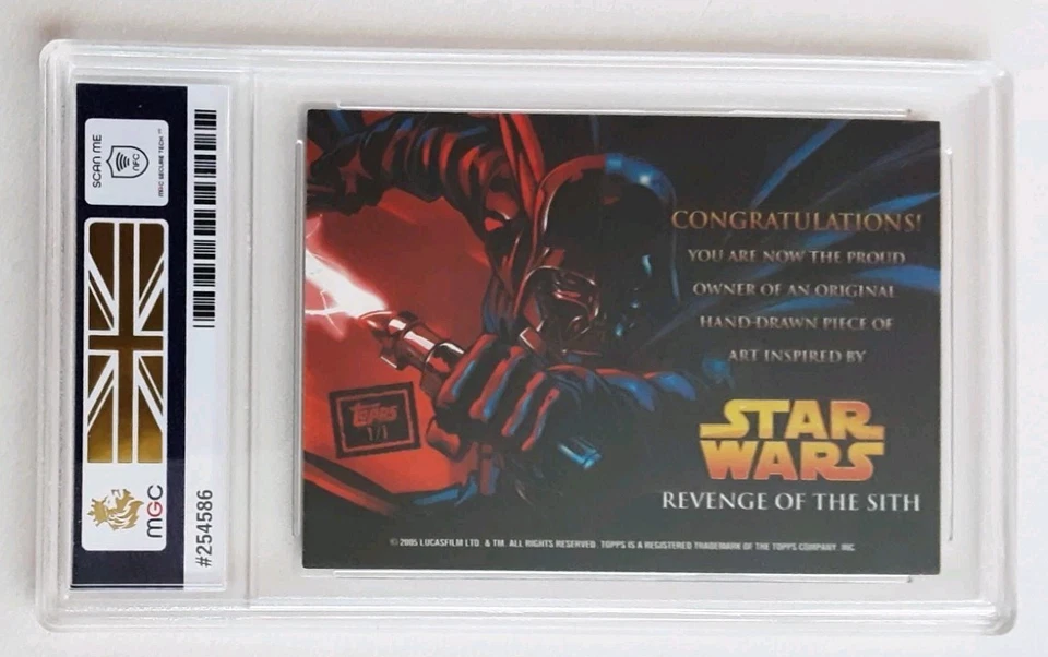 2005 TOPPS STAR WARS REVENGE OF THE SITH DARTH VADER 1/1 SKETCH CARD GRADED - Image 4 of 4