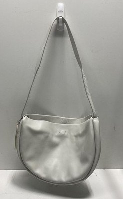 Zara Join Life Off-White 100% Leather Slouchy Crescent Shoulder Bag NWT