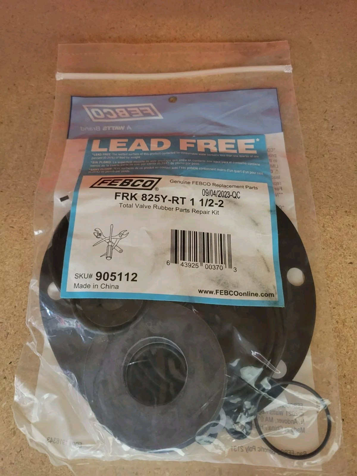 1-1/2" - 2" Complete Rubber Kit - Febco 825Y 825YA - 905112