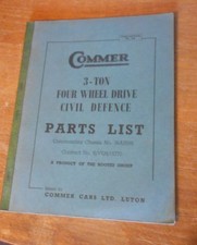 COMMER Q4 4 WHEEL DRIVE PARTS LIST