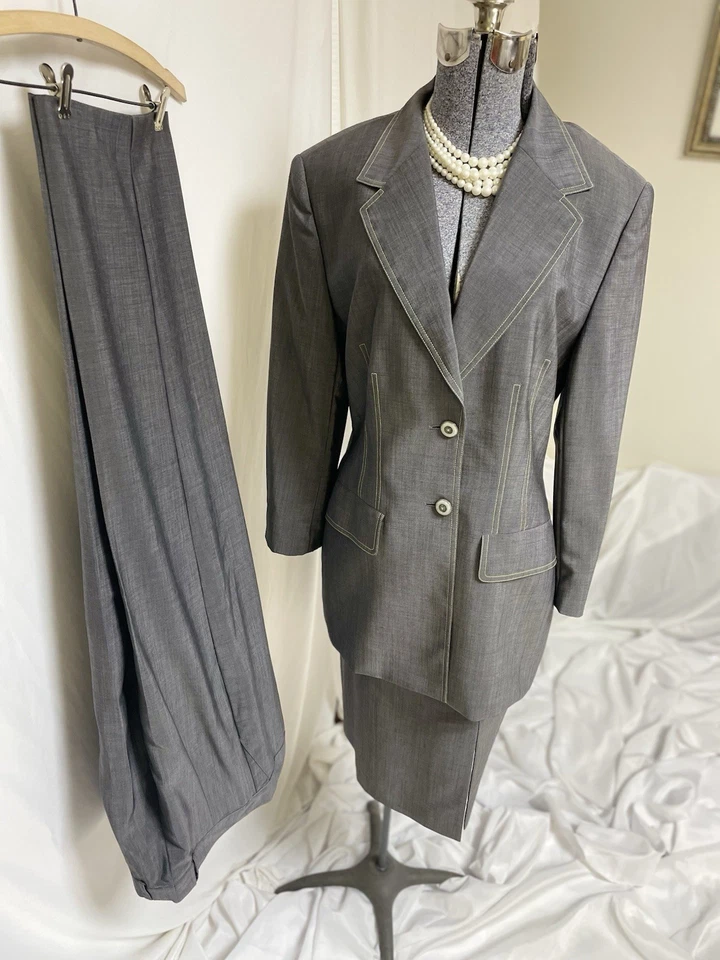 Conjunto de tres piezas falda pantalón Escada talla 42 o 12 de Ermenegildo Zegna LEER Foto 3 de 4