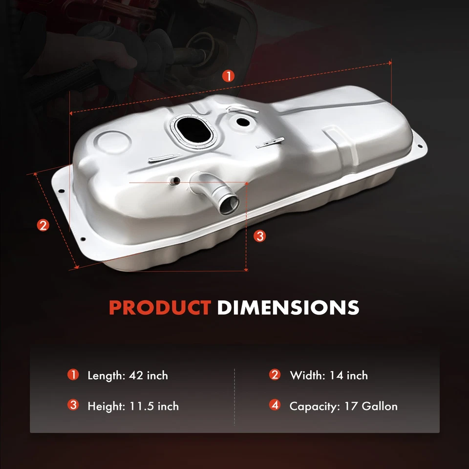 Tanque de combustible de acero galvanizado de 17 galones para Mazda B2000 86-87 B2200 87-92 con junta tórica Foto 4 de 4