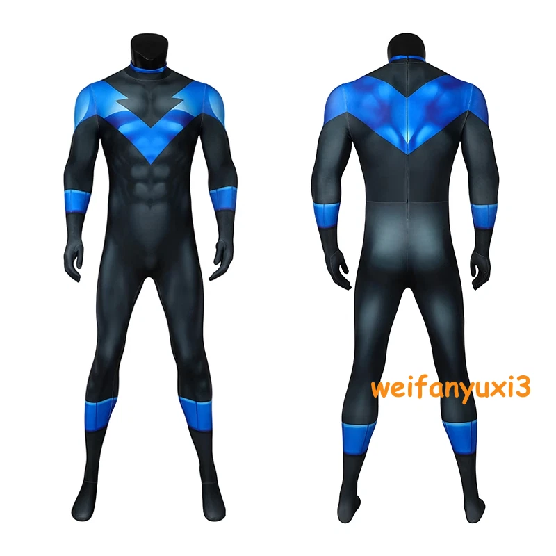 Mono Body Nightwing Dick Grayson con Conjunto de Parche Disfraz de Halloween Juegos con disfraces Foto 3 de 4