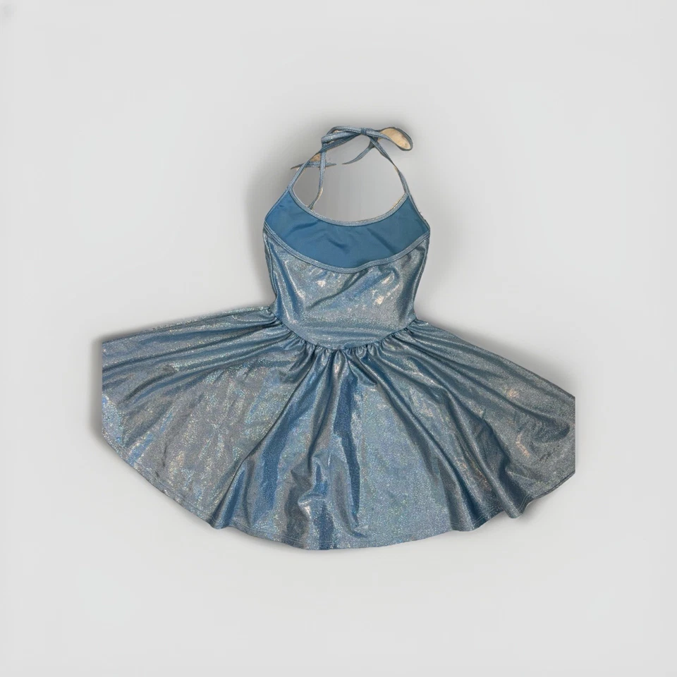 Vestido Patinador Figura Azul Holográfico Brillante American Apparel Cali Sun & Fun S Foto 2 de 4