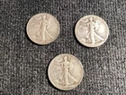 90% Silver Walking Liberty Half Dollar 50c Coins (Lot of 3) 1945, 1945D, 1945S
