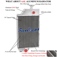 4 Row Aluminum Radiator For John Deere 2440 2640 Tractor AR90945 AR90947
