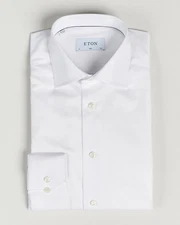 ETON White Slim Fit Dress Shirt 100% Cotton Classic Wrinkle Free Traveller