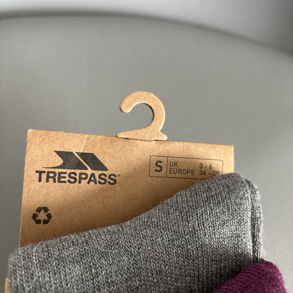 Trespass Damas Grueso Mezcla Lana Térmica Bota Calcetines Senderismo Esquí Invierno Reino Unido 3-6 Foto 3 de 4