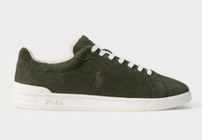 Image of Polo Ralph Lauren Heritage Court 2 Suede Sneaker | Olive | UK Size 10 | RRP £120