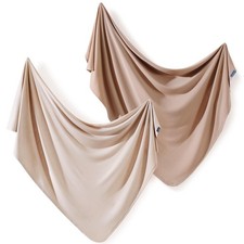 2 Pack Newborn Swaddle Blanket, Ultra Soft Stretchy Jersey Knit Extra Large S...