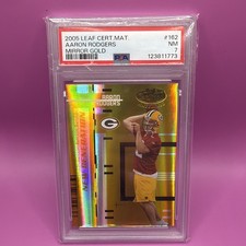 2005 Leaf Certified Materials Aaron Rodger’s Mirror Gold /25 RC PSA 7