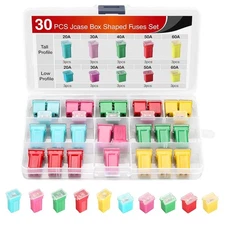 Nilight 30pcs Jcase Car Fuse Assortment Kit Low Tall 30PCS Box Fuses 