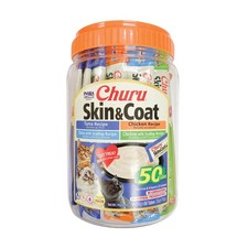 Churu Lickable Pur e Natural Cat Treats for Skin and Coat with Omega Oils