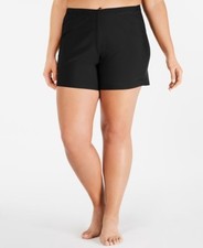 Island Escape Plus Size Swim Shorts, - Black "18W"