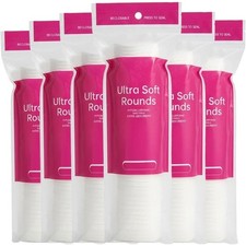 600 PCS Cotton Rounds 100 Count Pack of 6 -Soft, Absorbent, Cotton Face Pads