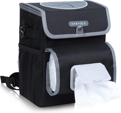 Farasla All-In-One Car Trash Can, Garbage Bag for Car with Removable Leakproof I