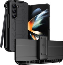 Rugged Case  Holster Belt Clip with Stand and S Pen Holder for Galaxy Z Fold 5