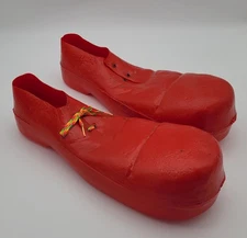 Vintage Rubie’s Red Costume Clown Shoes-Plastic Made In USA 1978 #741