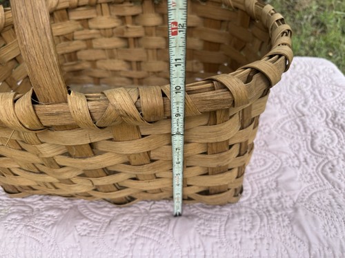 Antique Primitive Split Oak Farmhouse Gathering Basket - Picture 10 of 10