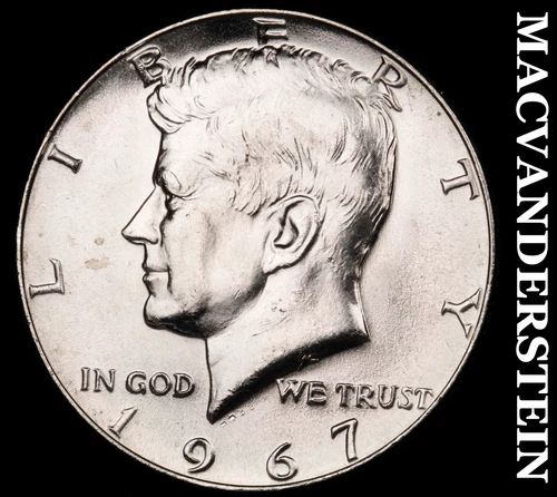 1967 Silver Kennedy Half Dollar - Choice Gem Brilliant Unc  Lustrous  #G8024