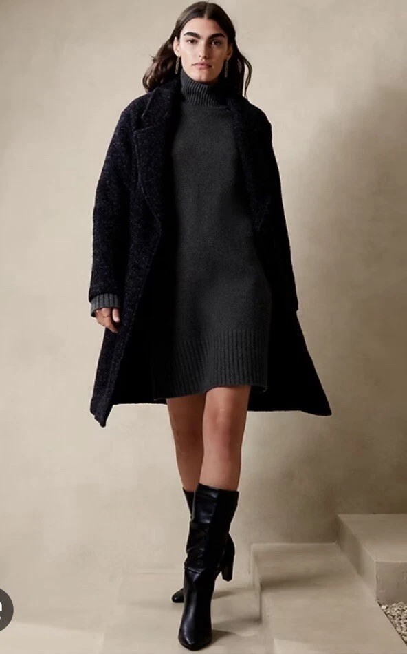 Banana Republic Knee Length Sweater Dress Dark Gray Size S NWOT - Image 2 of 4