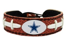 DALLAS COWBOYS UNISEX GAMEWEAR LEATHER WRIST BRACELET W/ STAR LOGO ON "FOOTBALL"