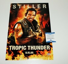 ACTOR BEN STILLER SIGNED 'TROPIC THUNDER' MOVIE CHARACTER POSTER BECKETT COA BAS