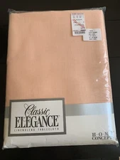 Classic Elegance Home Concepts Linen Blend Peach Tablecloth Oblong 60 x 102" NWT