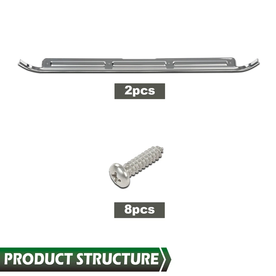 Pair Fit For 1967-1972 Chevy C10 GMC Truck Chrome Door Sill Plates W/ Hardware Foto 3 de 4