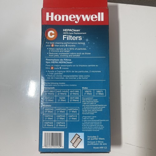 Honeywell HEPA Clean HEPA Type Filter Model HRF-C2 New-Open Box - Picture 3 of 5