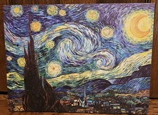 NEW Vincent van Gogh Starry Night Canvas Lighted LED Wall Art Lavish Home