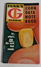 Funk's G  Hybrid corn data notebook advert. booklet 1959