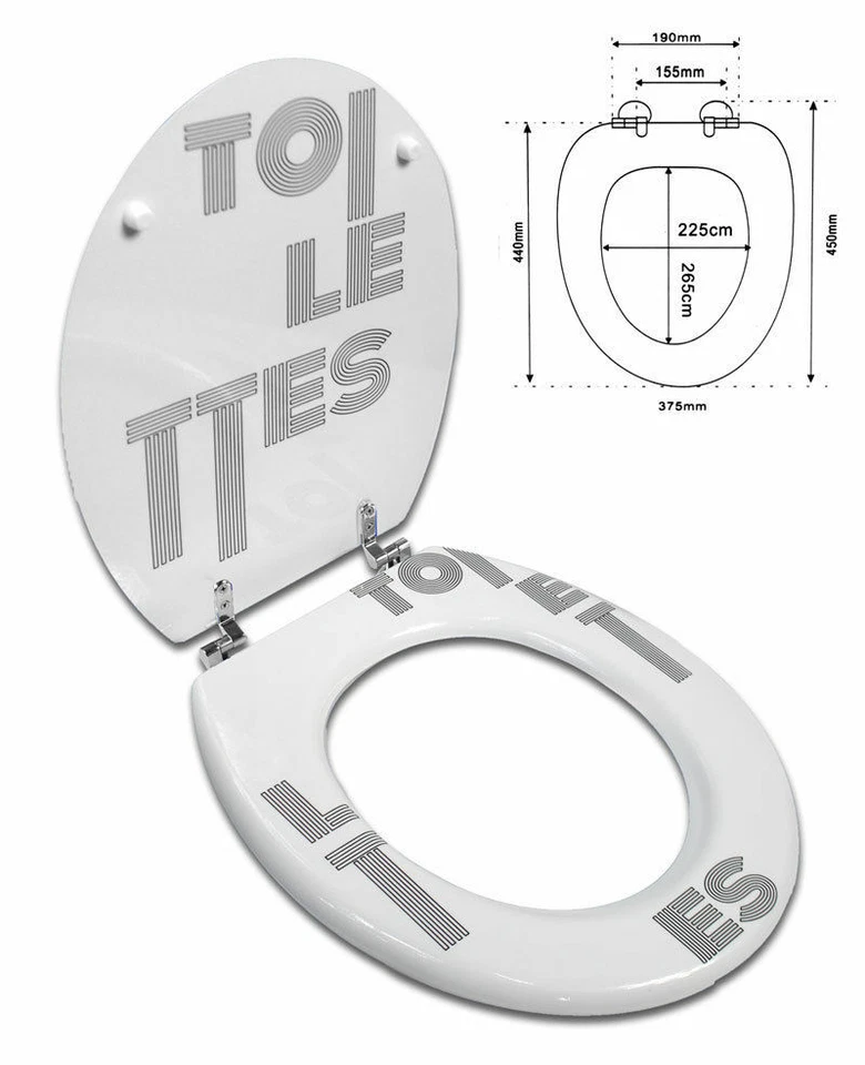 COPRIWATER UNIVERSALE CON STAMPA LEGNO MDF RESISTENTE CERNIERE ACCIAIO WC BAGNO - Immagine 4 di 4