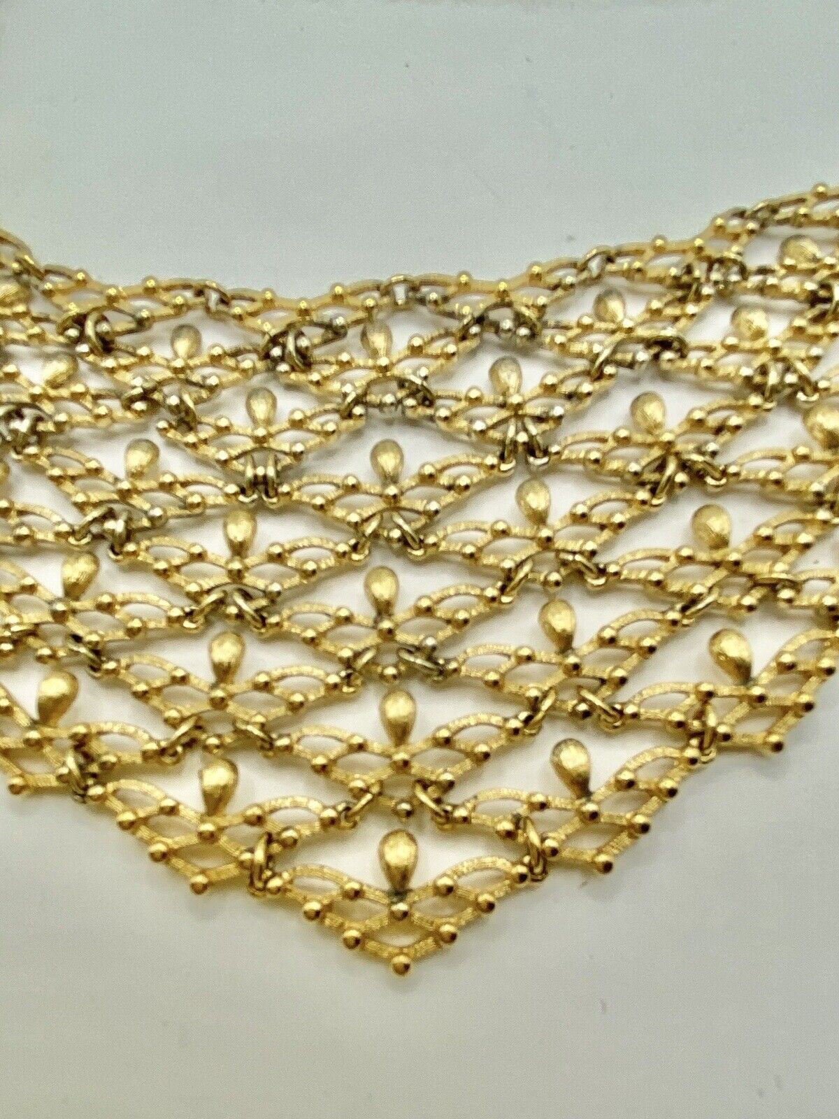 MONET Articulated Goldtone Textured Bib Necklace … - image 11
