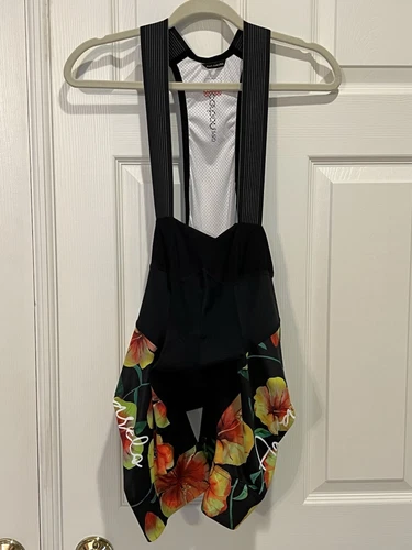 Giordana Hand Painted Floral Cycling Bib Shorts Padded Compression WOMENS XL