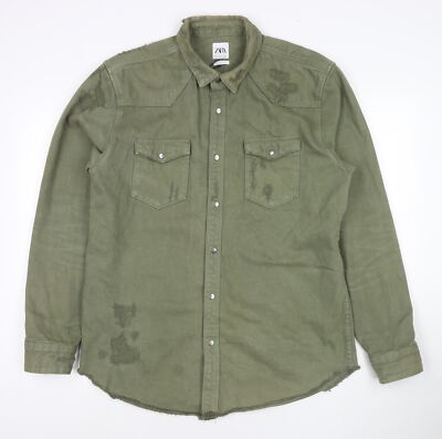 Zara Damen Jacke grün Größe XL Druckknopf