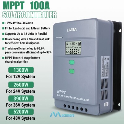 100A MPPT Solar Charge Controller - Max 48V Input for Efficient Battery Charging