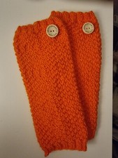 Orange Hand Kintted Leg Warmers UK Gift Autumn
