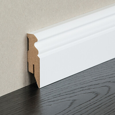 HORI Sockelleiste weiß Fußleiste Hamburg foliert MDF-Träger 250 cm