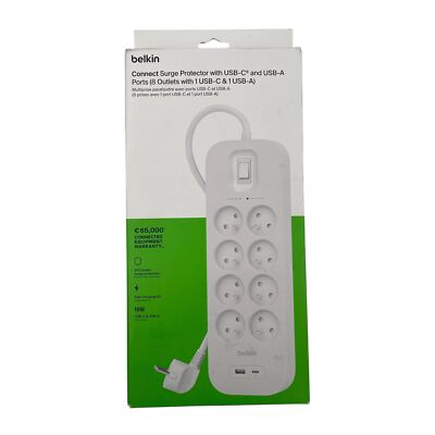 745883855612 Belkin SRB003CA2M Überspannungsschutz weiß 8 AC Steckdose(n) 2m Bel
