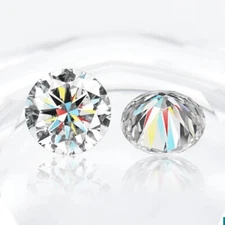 1 CT Natural White Diamond 5 mm 2 Pcs Round Cut VVS1 D Grade Certified F36